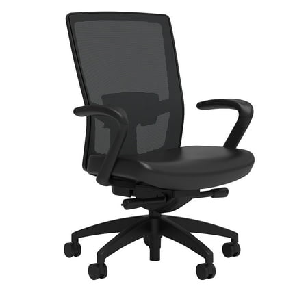 UPC: 0718103291675 | Union & Scale Vinyl Task Chair Black Adjustable Lumbar Fixed ArmsTilt 52326