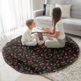 thumbnail image 3 of Black Christmas Cherry Pattern Round Blanket,Comfortable Soft Flannel Throw Blanket,All Season,Warm Lightweight Blankets for Sofa Bed Couch Living Room Chair 60"x60", 3 of 5
