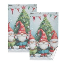 Gnomes Christmas Trees Hand Towel Bath Towels Face Towels Cotton Absorbent for Home Hotel Spa Swimming Yoga Sports Decorative Towel Set of 2