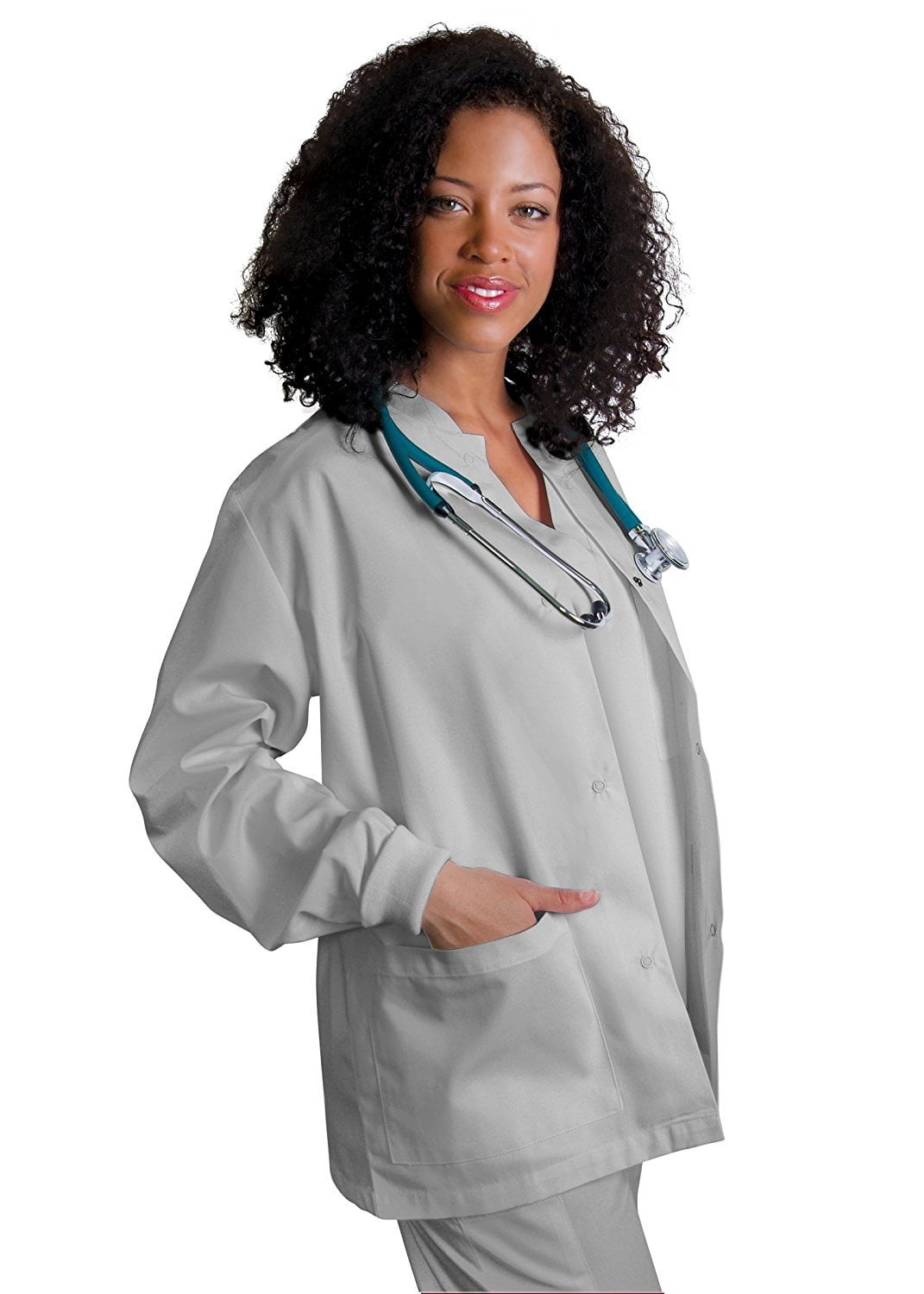 Adar Universal Scrubs For Women - Round Neck Warm-Up Scrub Jacket ...