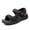 Black, variant on Men's Black Thick-Soled Outdoor Sandals with Mesh, Breathable, and Hook-and-Loop Fastener for Beach and Creek Wading
