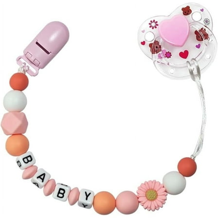 Pink Style Reborn Baby Dolls Pacifier Clips Accessories with Cute Magnetic Pacifier for Reborn Dolls Feeding Toy Accessories Set