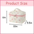 thumbnail image 2 of Bolsa de maquillaje uekeboag grande de viaje acolchada con estampado floral de algodón, 2 of 6