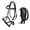 Black, variant on Horse Western Horse Leather Beaded Bitless Sidepull Bridle w/ Split Reins 77RS13BR