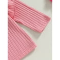 thumbnail image 6 of Bagilaanoe 2pcs Newborn Baby Girl Long Pants Set Ribbed Ruffled Long Sleeve T-Shirts Tops + Leggings 3M 6M 9M 12M 18M Infant Casual Outfits, 6 of 8