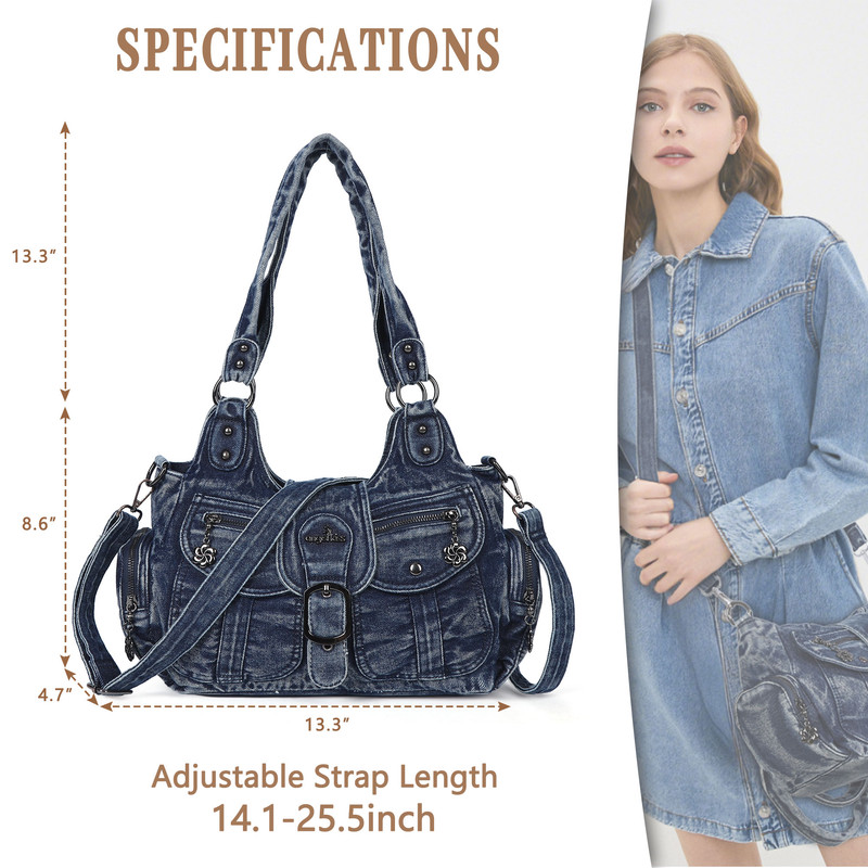 Angel Kiss Hobo Bags for Women Vegan Leather Shoulder Purses and Crossbody Ladies Tote Bags Purse