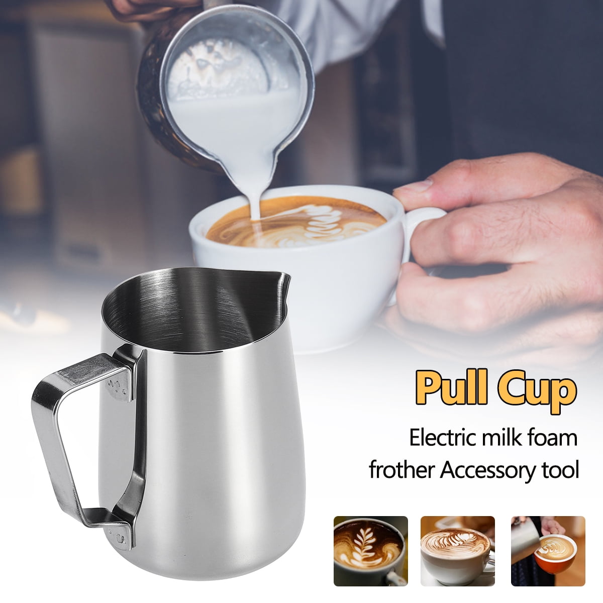 350ML Manual Foam Maker Milk Frother Coffee Cream Milk Manual Foam Pump