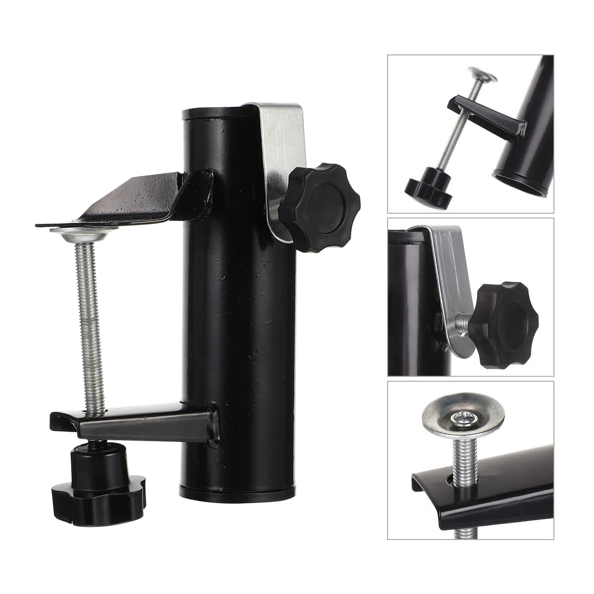 Masteelf 2pcs Patio Umbrella Clamp Deck Umbrella Stand Outdoor Adjustable Holder Clip