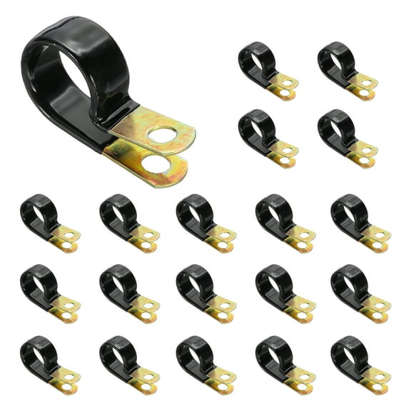 Vinyl Coated Cable Clamps Galvanized Steel Metal Cable Clips Rubber Cushion Insulated Pipe Clamps 1-1/8"