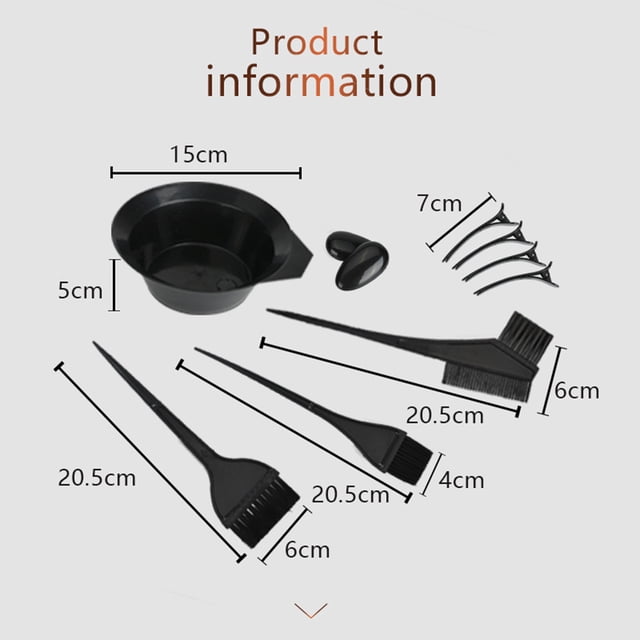 Kit de tinte para el cabello, cuenco para teñir el cabello, cepillo para teñir, peine, cubierta para las orejas, guantes para teñir el cabello en salón, herramientas para teñir el cabello