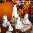 thumbnail image 4 of Halloween Ghost Figurine Resin Ghost Sculpture Statue Cute Halloween Decorations Spooky Tiered Tray Decor for Indoor Home Table Centerpieces Party Kitchen Tabletop Shelf, 4 of 7