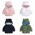 thumbnail image 4 of UP TO 15% OFF! Infant Baby Boys Girls Fleece Ears Hat with Lined Hooded Zipper Up Jacket Coat Tops Outwear Overcoat Warm Fall Winte, 4 of 6