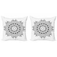thumbnail image 1 of Ambesonne Floral Throw Pillow Cover 2 Pack, Mandala Black White, 18", Black White, 1 of 2