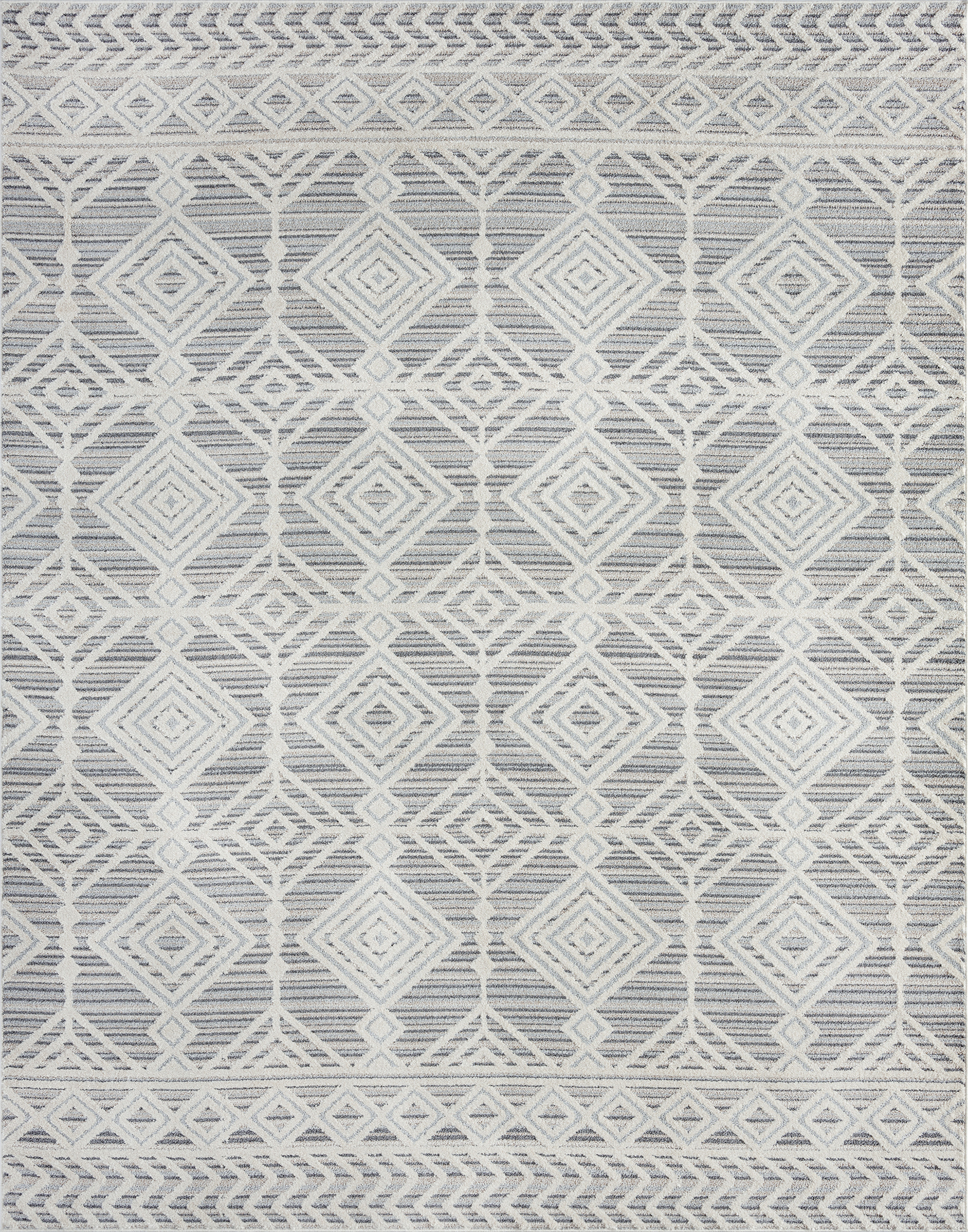 Bliss Rugs Moroccan Contemporary Geometric Area Rug, Indoor Rugs for Living Room, Dining Room, Bedroom | Gray, 5' x 8' (5'3''x7'3'')