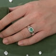 thumbnail image 4 of Blongme Jewelry Trendy Men Engagement Rings 925 Sterling Silver 6*6mm 1.25 CT Princess Cut Green Cubic Zirconia Wedding Band for Him Ring Size 7, 4 of 11