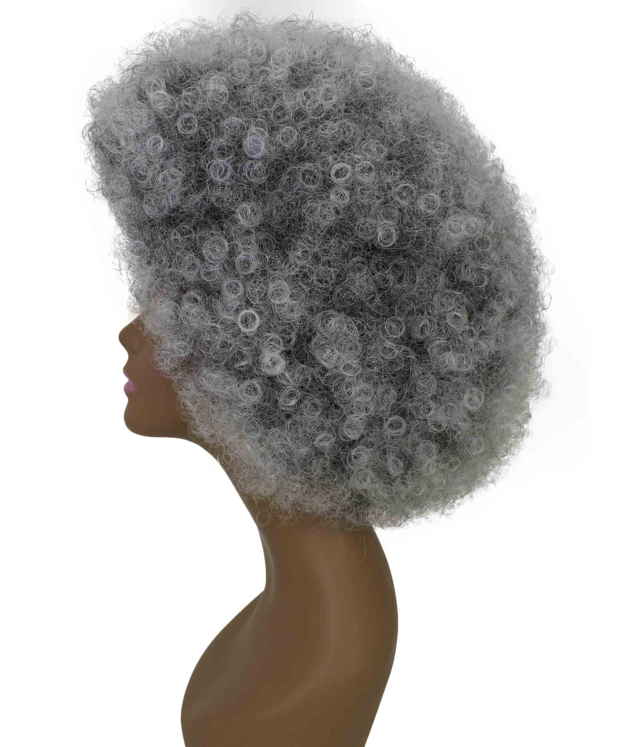 LUXLUXE Taylor 14" Curly Full Cap Synthetic Wig, Heat-Resistant Fiber Charcoal Mixed Gray Hair for Party & Daily Wear