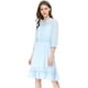 thumbnail image 2 of Vestido Corto de Gasa Allegra K con volantes y Manga 3/4 para Mujer Azul L, 2 of 6