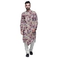 thumbnail image 1 of Atasi Printed Long Sleeve Kurta For Men Mandarin Collar Ethnic Long Kurta For Boys, 1 of 1