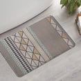 thumbnail image 2 of Beige Geometric Triangle Stripe Pattern Bathroom Rugs Mat,Non Slip Microfiber Bathroom Rug,Rubber Backing,Soft Bathroom Mats for Bathroom Floor,Tub and Shower,17x27in(43x68cm), 2 of 5