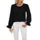 thumbnail image 3 of Camisa de Holgada de Larga con Cuello Redondo y Color Liso para Mujer, Elegante y A . Negro L, 3 of 10