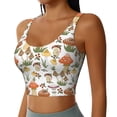 thumbnail image 2 of Goofa Mushrooms Printed Sports Bras for Women, High Impact Running Bra Workout Crop Tank Tops Longline Sports Bra Push up-Small, 2 of 9