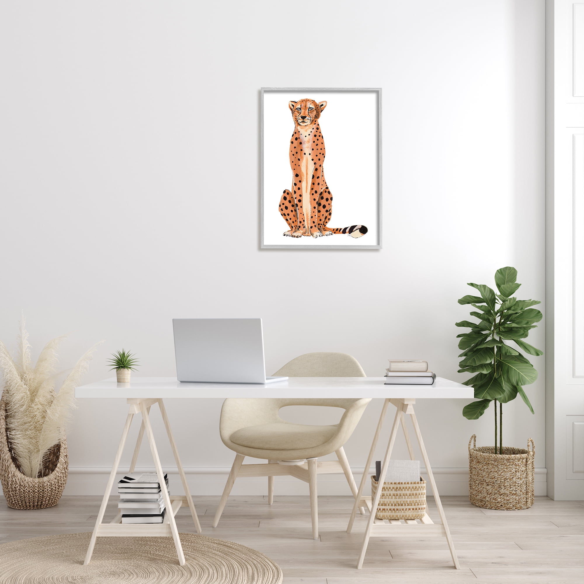 Stupell Home Décor Industries Cheetah Sitting Down Relaxed Orange Black Spots 24 x 30 Designed by Patricia Pinto