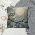thumbnail image 2 of Orinice Owl Branch Moon Graphic Decorative Cushion Throw Pillow Cover for Home Couch Living Room Bed Sofa - High-Quality 1PC 22x22in, 2 of 5