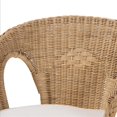 thumbnail image 5 of Pemberly Row Modern Bohemian Natural Brown Antique Rattan Dining Chair, 5 of 10