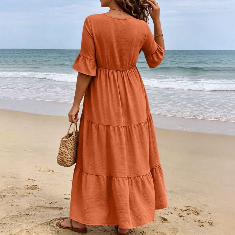 burnt orange beach dress Monaco Dress - in 'burnt orange'