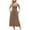 Khaki, variant on Xunlbb Solid Long Dresses for Women Ladies Lightweight Max Dress with Round Neck Sleeveless Breathable Dress Side Key Pockets Summer Vacation Beach Fashion Plus Size