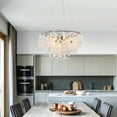 thumbnail image 2 of ARC USA Modern 6-Light Chandelier Textured Glass Brushed Nickel Chandeliers, 2 of 8