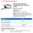 thumbnail image 2 of Right Passenger Side Mirror - Compatible with 1998 - 2003 Ford Explorer 1999 2000 2001 2002, 2 of 2