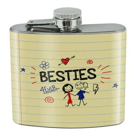 

Besties Best Friends Stainless Steel 5oz Hip Drink Kidney Flask