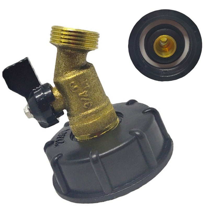 One Piece 275 330 Gallon Ibc Tote Tank Adapter 2 Inch Brass Hose Faucet Valve Walmart Com