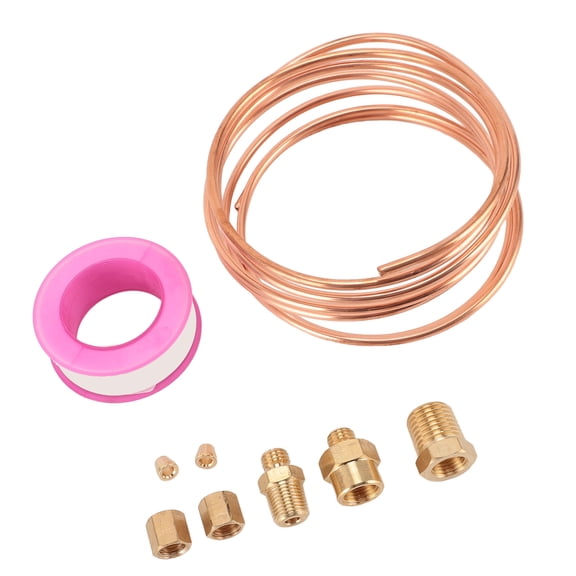 Kitchen Gadgets Oil Pressure Gauge Line Tubing, Oil Pressure Gauge Tube Brass with 1/8 1/4 Inch NPT Fittings for Cars