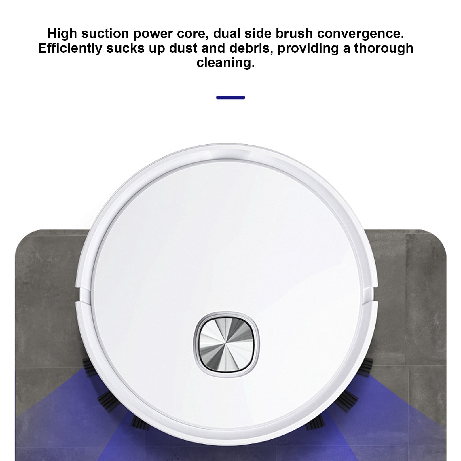 BIMZUC 3 in 1 Robot Vacuum Cleaner Anti Fall Smart Robotic Vacuum Strong Suction Obstacle Avoidance for Pet Hair Hardwood Floor Daily Cleaning (9.4x9.4 in / 24x24 cm) White