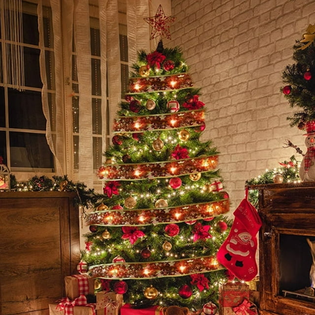 sdhkgrrt under $5 Christmas Ribbon Lights, 300cm Christmas Ribbon LED Light String,Christmas Tree Decoration Fairy Lights,Battery Operated Festive Atmosphere Lights,Colorful Curtain Lights for Home