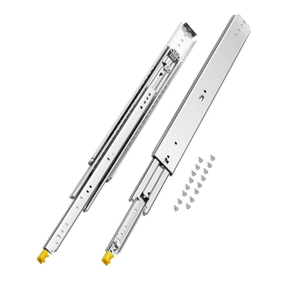 VEVOR 1 Pair Full Extension Drawer Slides 18 20 22 28 30 32 36 38 40 44 48 52 56 60 in, 500 lbs Load Capacity Locking Drawer Slides, Ball Bearing with Lock Side Mount Drawer Slide Rail
