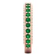 thumbnail image 4 of 1.44 ctw Wedding Band for Women - 18K Rose Gold Simulated Emerald Stackable Eternity Ring, 4 of 6