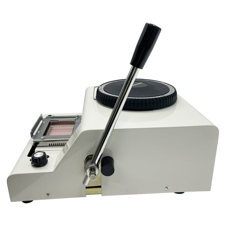 Intbuying 71 Characters Convex Manual Pvc/vip ID Credit Card Embosser Stamping Machine, Size: Large, Silver