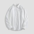 thumbnail image 2 of PMUYBHF Homme Noir Chemise Habillée pour Hommes Coupe Régulière Homme Automne Hiver Simple Décontractée Col à Revers Plage Manches Longues Vacances Plein Air Chemise de Vacances, 2 of 5