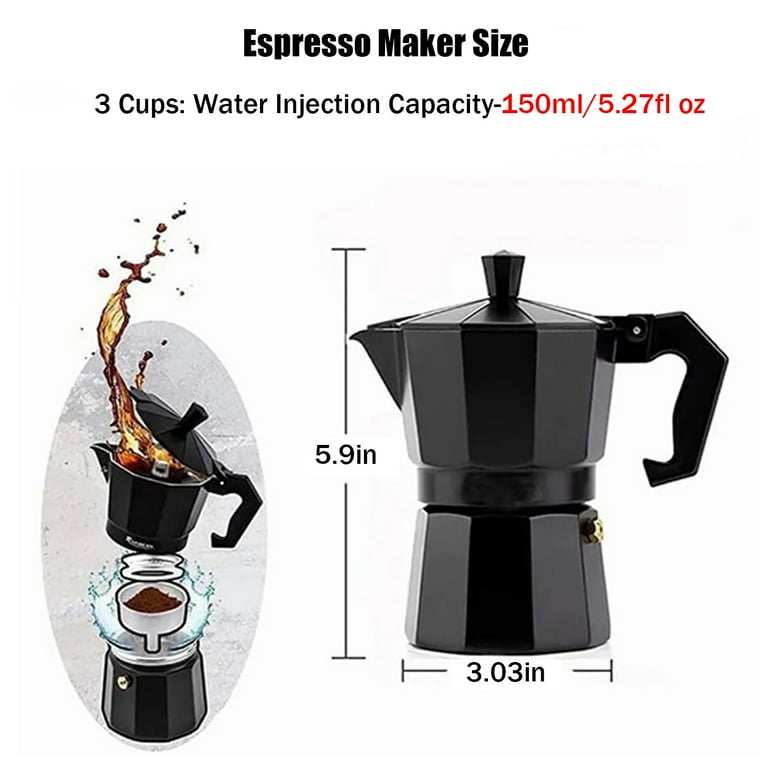 Mōka?Goods Otufan Classic 3-Cup Mocha Coffee Pot, Aluminum Espresso Maker