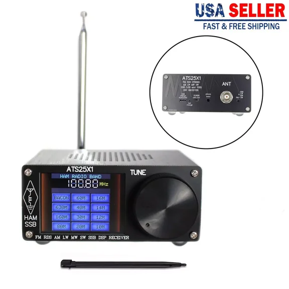 Upgraded ATS-25X1 All Band DSP Radio Receiver FM LW SW With 2.4" Touch Screen US