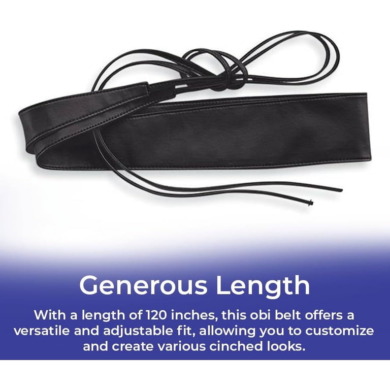 Sagefinds Wrap-tie Belt for Women, Faux Leather Belt, Cinch  display picture 3