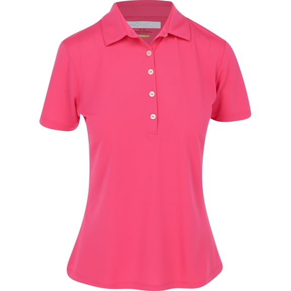 Greg Norman Freedom Micro Pique Stretch Flora Pink Shirt Women L