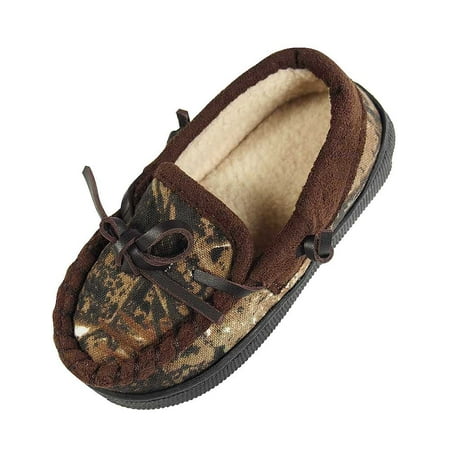 

Realtree Boys Fleece Lined Camouflage Moccasin Slippers 42112-S5-6 olive