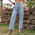 thumbnail image 2 of Vedolay Wide Leg Jeans for Women High Waist Baggy Loose Streetwear Denim Pants with Pockets,BU1 S, 2 of 5