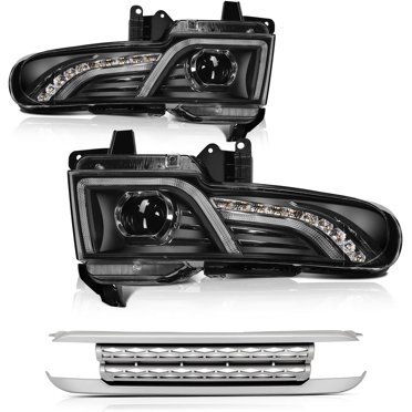2007-2014 GMC Yukon/Yukon XL 1500/2500 LED U-Bar Projector Headlights (Glossy Black Housing/Light Smoked Lens) - K2 Motor