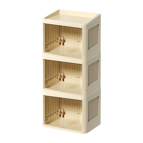 CanGonggg Foldable Double Door Storage With Flat Lid And White Drawer For Home Organization Cloth Boxes for Storage Cloth with Lids Clothes Bags for Storage Drawer Organizer Dresser Baby Thin Storage