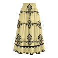 thumbnail image 4 of Unir Women Assorted Vintage Floral Print Multi-Tiered Flow Four Way Stretch Midi Skirt Drawstring Ruffle Waist Casual Side Pocket Long Bottom 1PC S-XXL Plus Size Friendly, 4 of 5